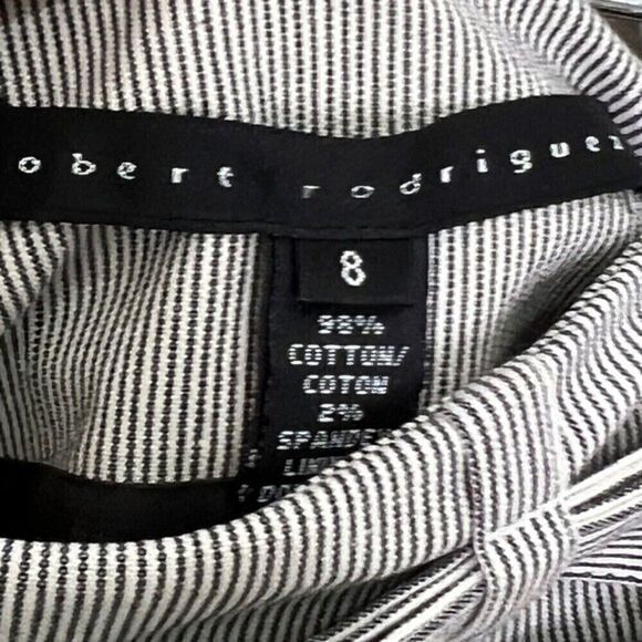 Robert Rodriguez NEW Black Pin Striped Buckle Pencil Skirt Size 8 - Picture 2 of 9